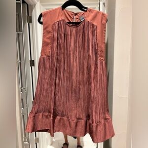 Anthropologie Plisse Pleated Mini Dress